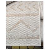 Beige 9 ft. x 12 ft. Waikiki Trellis Modern Indoor Outdoor Area Rug