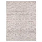 Beige 9 ft. x 12 ft. Waikiki Trellis Modern Indoor Outdoor Area Rug