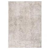 SAFAVIEH Evoke Ivory/Taupe 5 ft. x 8 ft. Distressed Border Medallion Area Rug