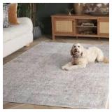 SAFAVIEH Evoke Ivory/Taupe 5 ft. x 8 ft. Distressed Border Medallion Area Rug