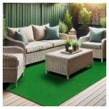 Evergreen Collection 8 ft. x 10 ft. Indoor/Outdoor Green Low Pile Artificial Grass Runner Rug, 7 ft. 10 in.x 9 ft.10 in.