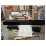 Dogberry Collections Modern Farmhouse 6 ft. Midnight Black Cap-Shelf Mantel