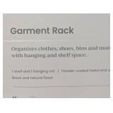 Single Shelf Garment Rack Black Metal with Natural Wood - Brightroom™: Clothing & Coat Rack, Closet Storage Solution