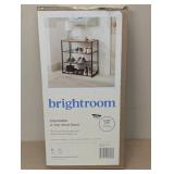 4 Tier Shoe Rack Black Metal with Natural Wood - Brightroom™