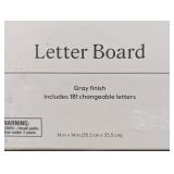 14"x 14" Wood Letterboard Gray - Threshold™: MDF Message Board with 181 Characters, Wall Sign Panel