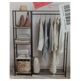 Freestanding Wardrobe Black Metal with Natural Wood - Brightroom™