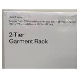 Adjustable Double Rod Garment Rack Black - Room Essentials™:55lb Capacity