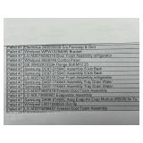 12 Manifested Pallets of New Appliance Parts Pallets 43 - 54