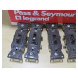 68 Piece lot of Legrand Press & Seymour 15 Amp Three Way Switch - Brown