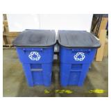 Lot of Two Rubbermaid 50 Gallon Recycling Containers