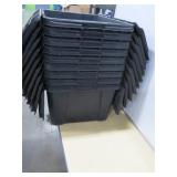 Lot of 9 Husky 18 Gal. Flip Top Storage Bin in Black