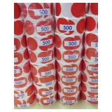 Large Lot of Red Round Stickers