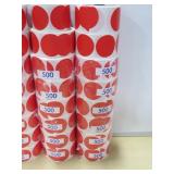 Large Lot of Red Round Stickers