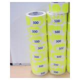 Large Lot of Yellow Round Stickers