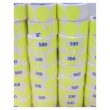 Large Lot of Yellow Round Stickers