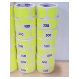 Large Lot of Yellow Round Stickers