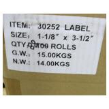 3 Cases of 100 Labels LW-30252 - 1 1/8" x 3 1/2"