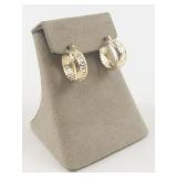 Greek Key 14K Yellow Gold Hinged Wire Hoop Earrings. ***Estimated Replacement Value $499***