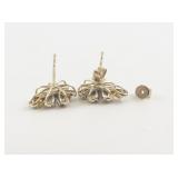 EFFY  Multi-Sapphire (2-1/2 Ct. Tw) & Diamond (1/5 Ct. Tw) Flower 14K Yellow Gold Stud Earrings . ***Estimated Replacement Value $1350***