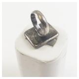 Buffalo Turquoise Sterling Silver Statement Ring . Size 8.5 - 8.75.