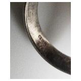 Buffalo Turquoise Sterling Silver Statement Ring . Size 8.5 - 8.75.