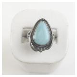 Bell Trading Post  Turquoise Sterling Silver Ring. Size 7 - 7.25.