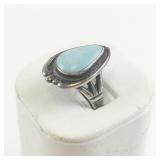 Bell Trading Post  Turquoise Sterling Silver Ring. Size 7 - 7.25.