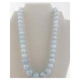 Graduated Aquamarine Sterling Silver Bead Necklace. ***New Old Stock -Estimated Replacement Value $350***