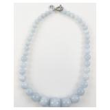 Graduated Aquamarine Sterling Silver Bead Necklace. ***New Old Stock -Estimated Replacement Value $350***