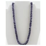 Amethyst Faceted Box Cubes 14K Yellow Gold Bead Necklace. ***New Old Stock -Estimated Replacement Value $165***