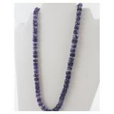 Amethyst Faceted Box Cubes 14K Yellow Gold Bead Necklace. ***New Old Stock -Estimated Replacement Value $165***