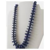 Graduated Lapiz Lazuli Sterling Silver Bead Necklace. ***New Old Stock -Estimated Replacement Value $200***