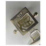 Chinese Lavender Jadeite Sterling Silver Link Bracelet. ***New Old Stock***