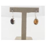 Amber Drop sterling Silver French Wire Dangle Earrings. ***New Old Stock***