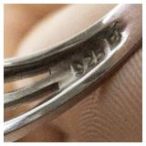 Three Stone Garnet? Sterling Silver Ring. Size 8 - 8.25.