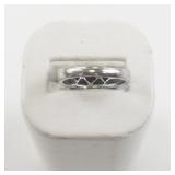 Three Stone Garnet? Sterling Silver Ring. Size 8 - 8.25.