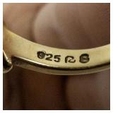 Ross Simons  Sixt Stone Cz Vermeil (Sterling Silver) Ring. Size 8 - 8.25.