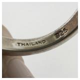 Princess Cut Peridot Bezel Set Sterling Silver Ring. Size 7 - 7.25.