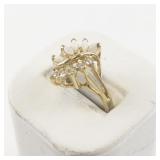 Created Opal & Rhinestone Gold Plated ring. Size 8 - 8.25.