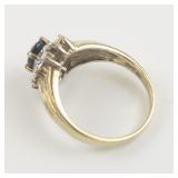 Sapphire? Vermeil (Sterling Silver) Ring. Size 7.75 - 8.