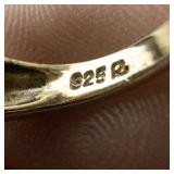 Sapphire? Vermeil (Sterling Silver) Ring. Size 7.75 - 8.