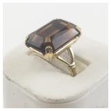AVON Topaz Gold Tone Base Metal Ring. Size 7 - 7.25.