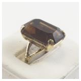 AVON Topaz Gold Tone Base Metal Ring. Size 7 - 7.25.