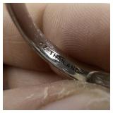 Judith Ripka Dangling Heart Cz Charm Sterling Silver Ring. Size 11 - 11.25.