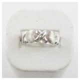 Xoxo Heart Sterling Silver Band. Size 8 - 8.25.