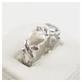Xoxo Heart Sterling Silver Band. Size 8 - 8.25.