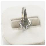 Peridot & Cz Sterling Silver Ring. Size 5 - 5.25.