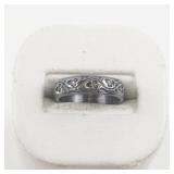 Amethyst & Marcasite Sterling Silver Ring. Size 7.25 - 7.5.