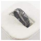 Amethyst & Marcasite Sterling Silver Ring. Size 7.25 - 7.5.