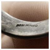 Amethyst & Marcasite Sterling Silver Ring. Size 7.25 - 7.5.